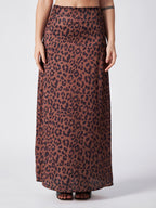 MOCHA LEOPARD MAXI SKIRT