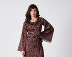 MIDNIGHT SAFARI SATIN DRESS