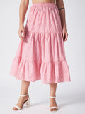 Candy Stripe  Cotton Midi Skirt