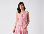 PINK PETAL TIE-FRONT TOP
