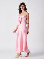 BLUSH BLOOM TIE-UP MAXI DRESS