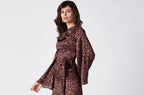 MIDNIGHT SAFARI SATIN DRESS