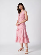 PINK PETAL TIE-FRONT TOP