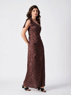 MOCHA LEOPARD PRINT ONE- SHOULDER  TOP