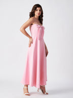 BLUSH BLOOM TIE-UP MAXI DRESS