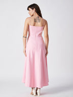 BLUSH BLOOM TIE-UP MAXI DRESS