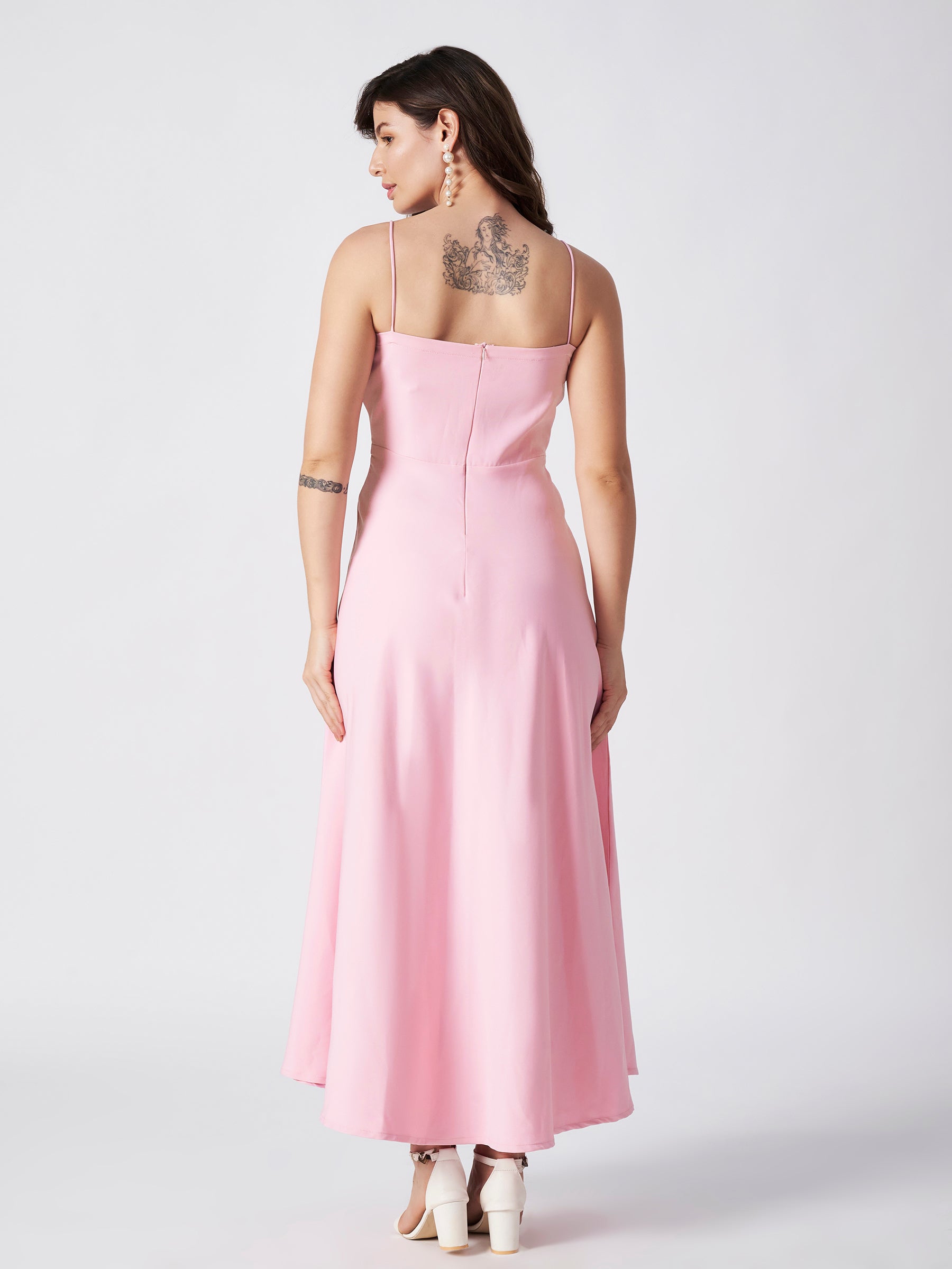 BLUSH BLOOM TIE-UP MAXI DRESS
