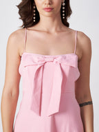 BLUSH BLOOM TIE-UP MAXI DRESS