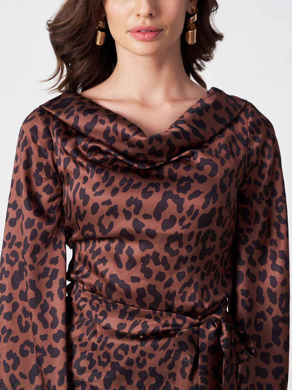 MIDNIGHT SAFARI SATIN DRESS