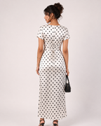 GRACE SATIN POLKA DRESS