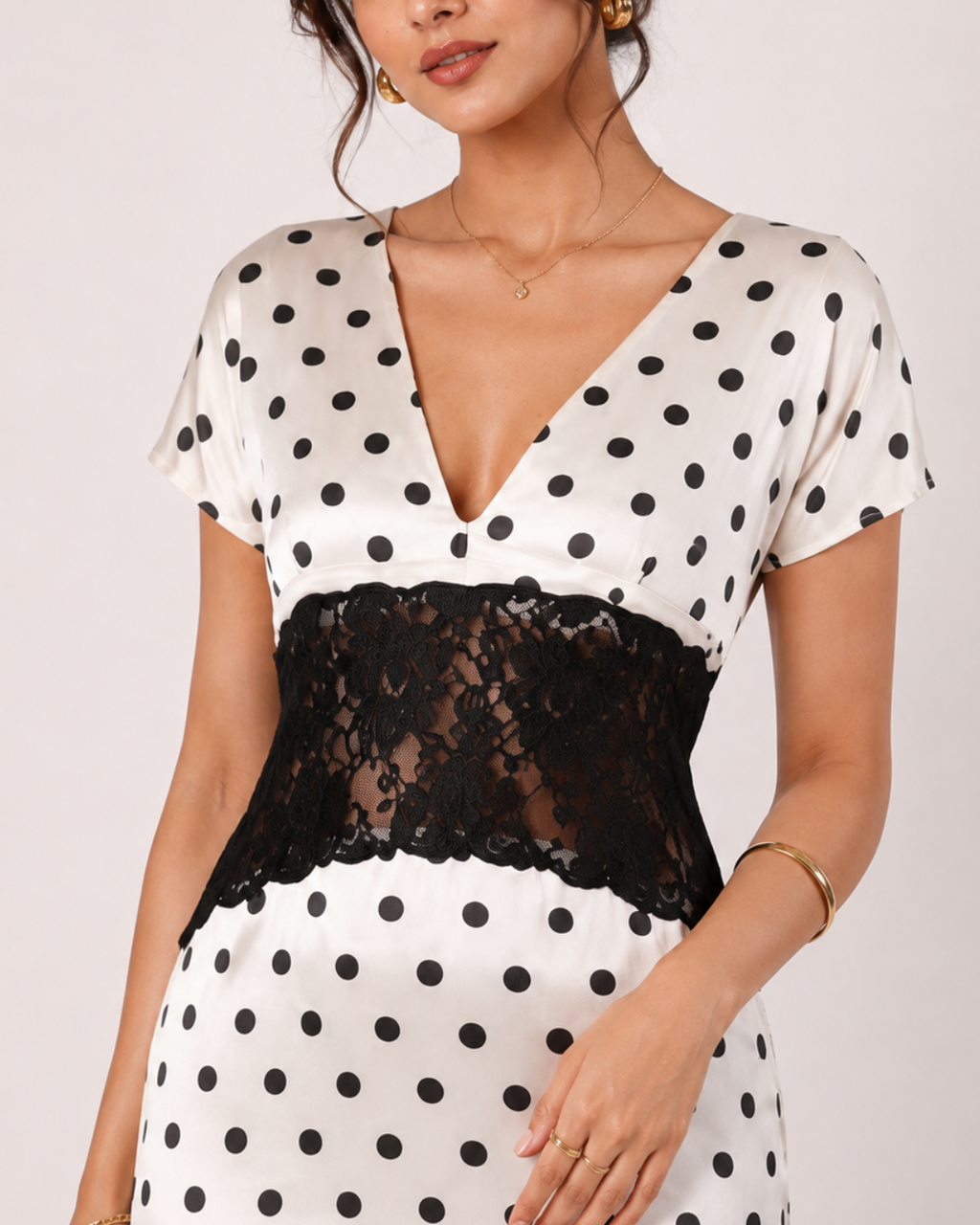 GRACE SATIN POLKA DRESS