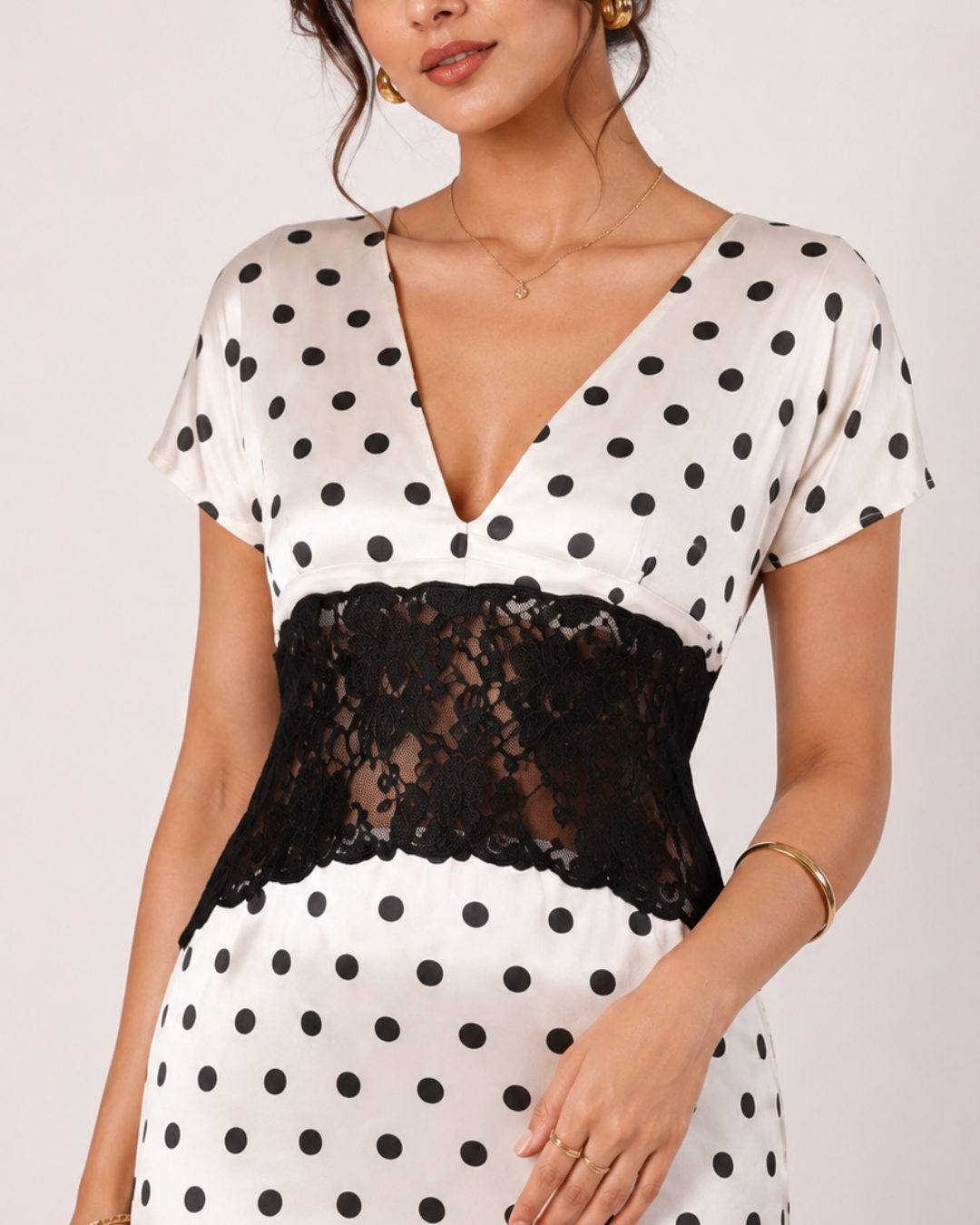 GRACE SATIN POLKA DRESS