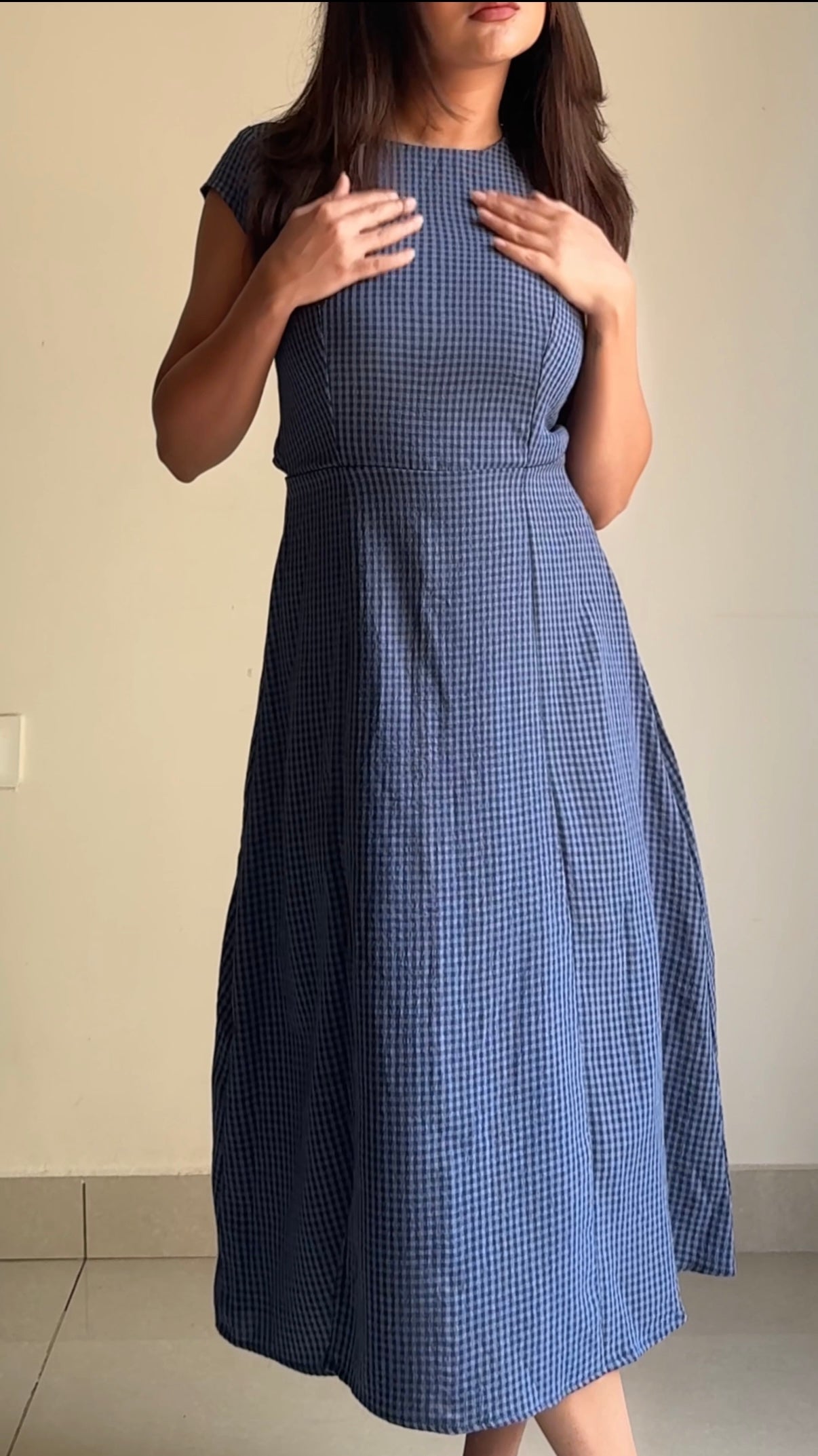 Blue gingham Grace Dress