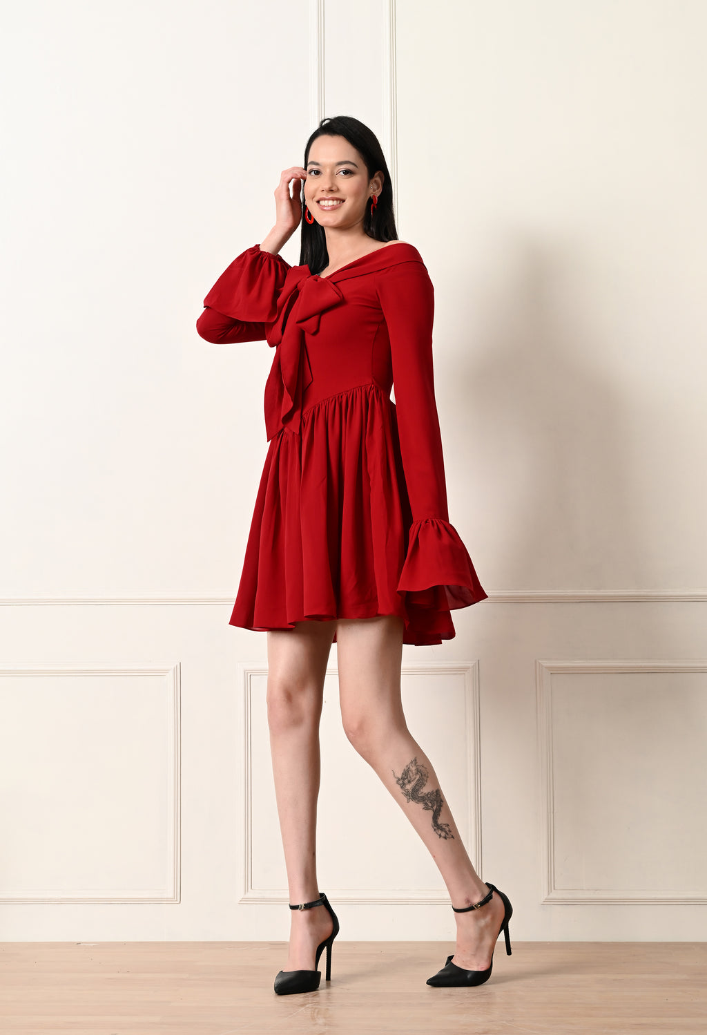 Scarlet bow tie dress