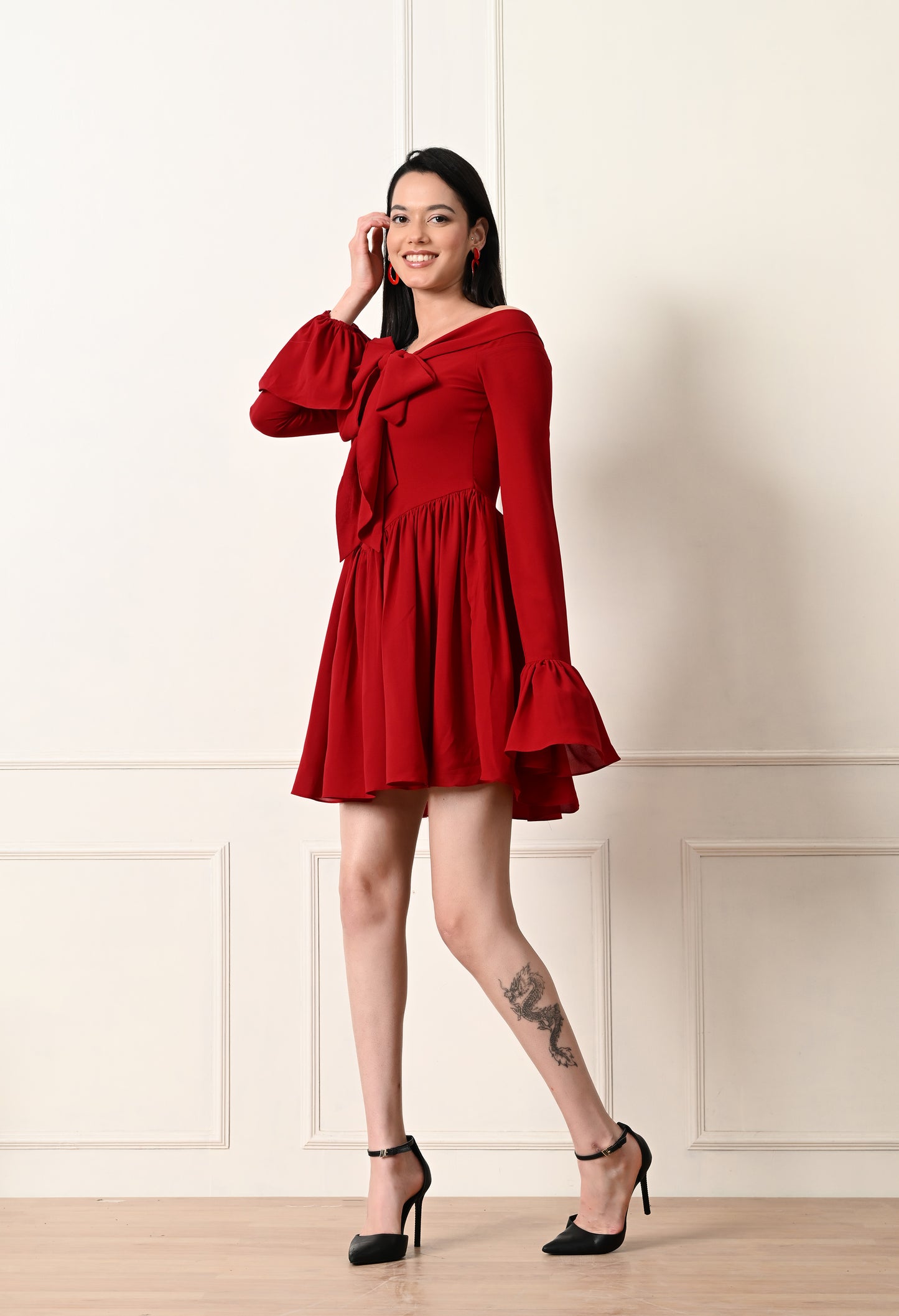 Scarlet bow tie dress