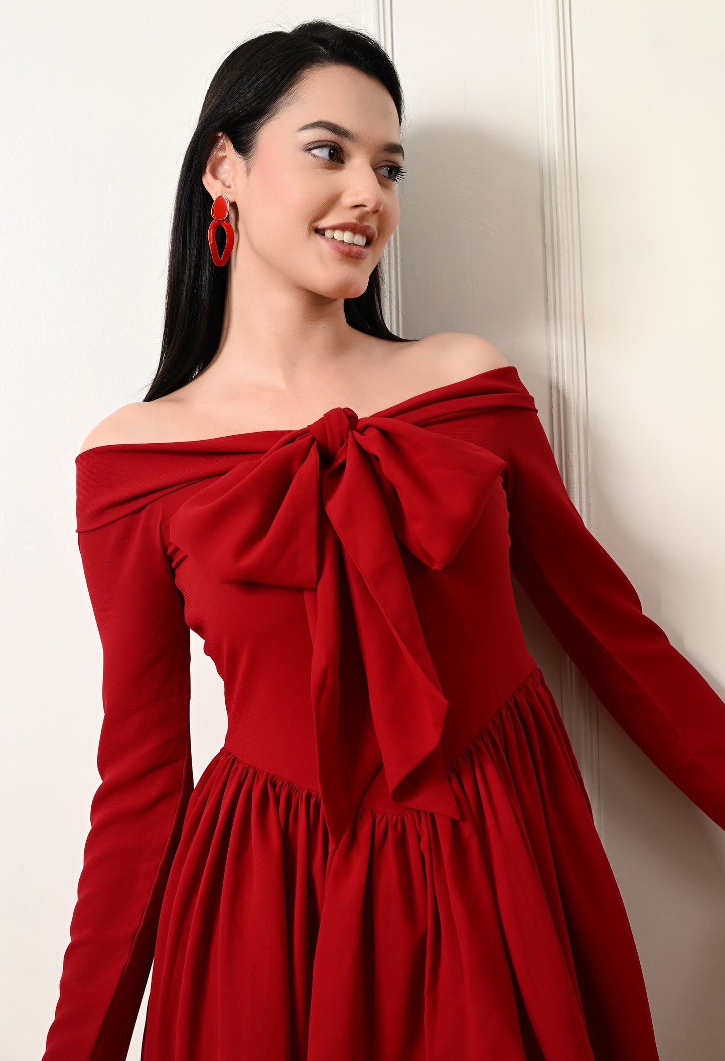 Scarlet bow tie dress