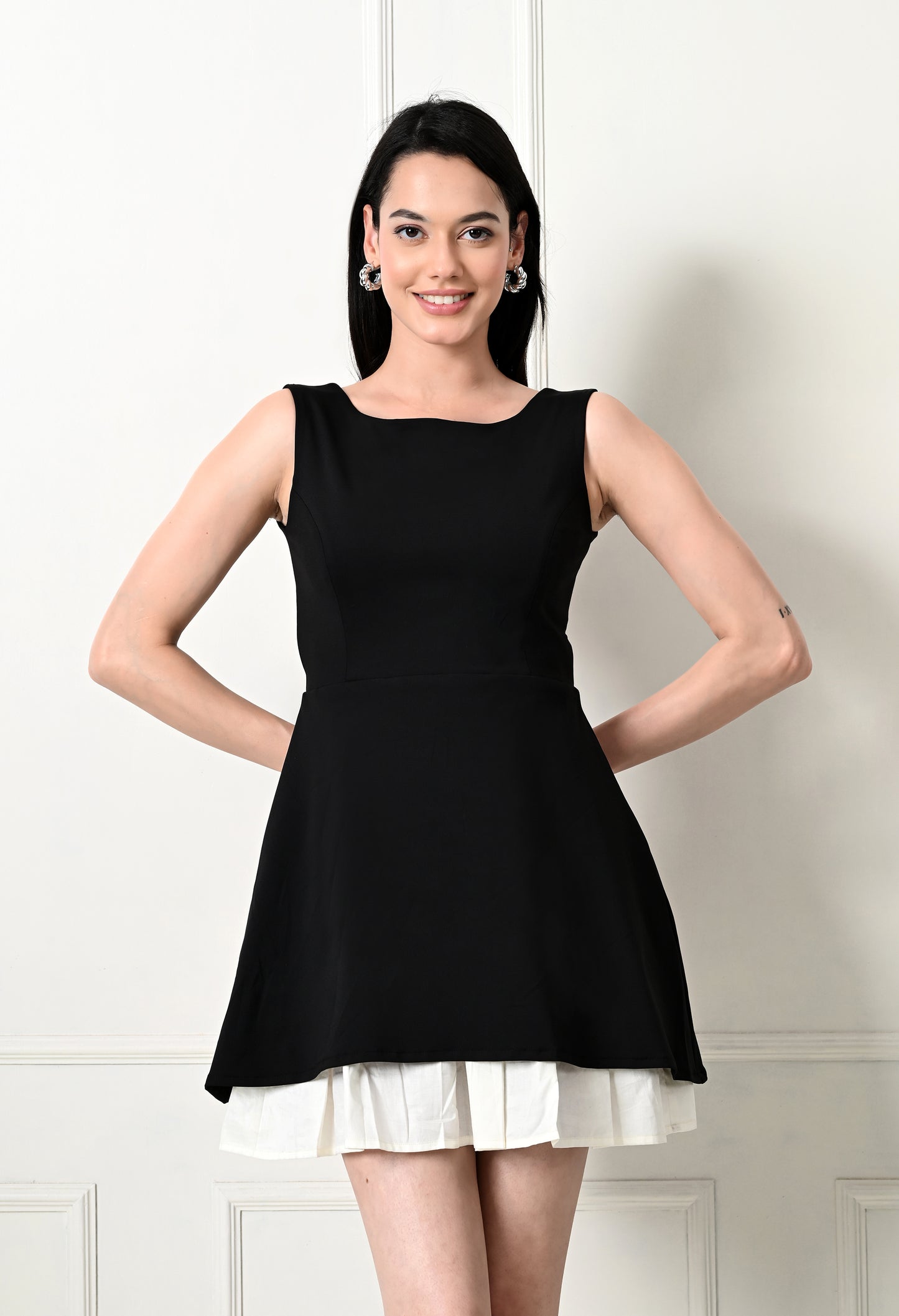 Classic Contrast Dress