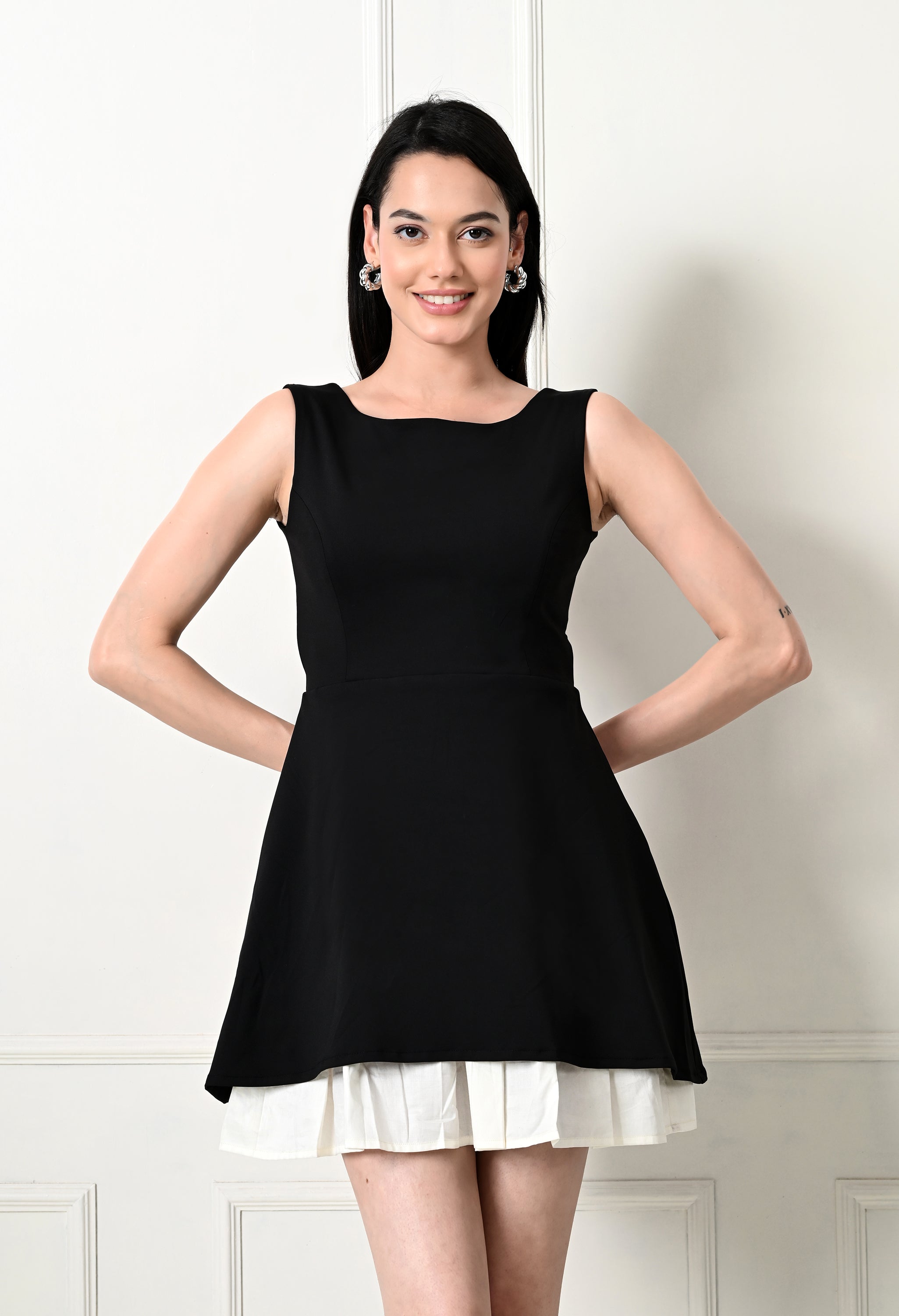 Classic Contrast Dress