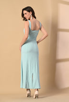 Sage long bodycon dress
