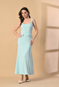 Sage long bodycon dress