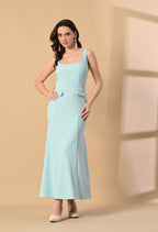Sage long bodycon dress