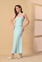 Sage long bodycon dress