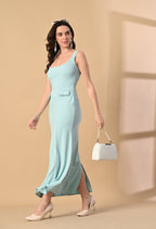 Sage long bodycon dress