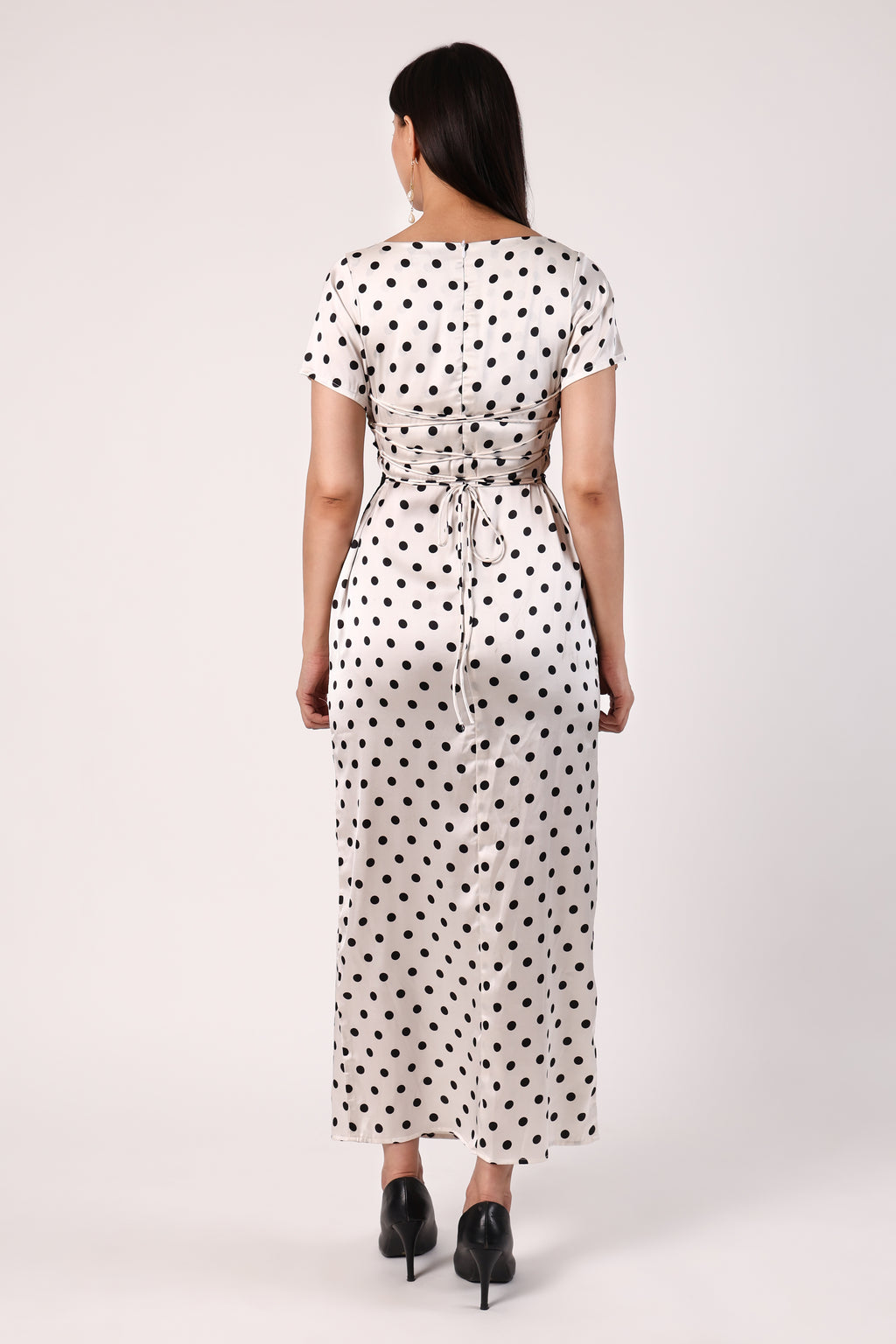GRACE SATIN POLKA DRESS