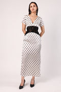 GRACE SATIN POLKA DRESS
