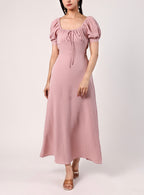 Pink Puff Long Dress