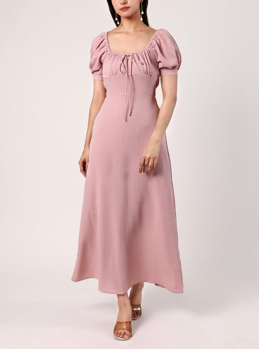 Pink Puff Long Dress