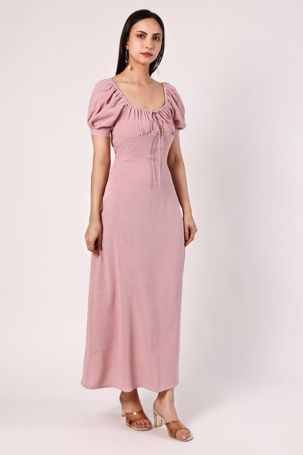 Pink Puff Long Dress