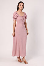Pink Puff Long Dress
