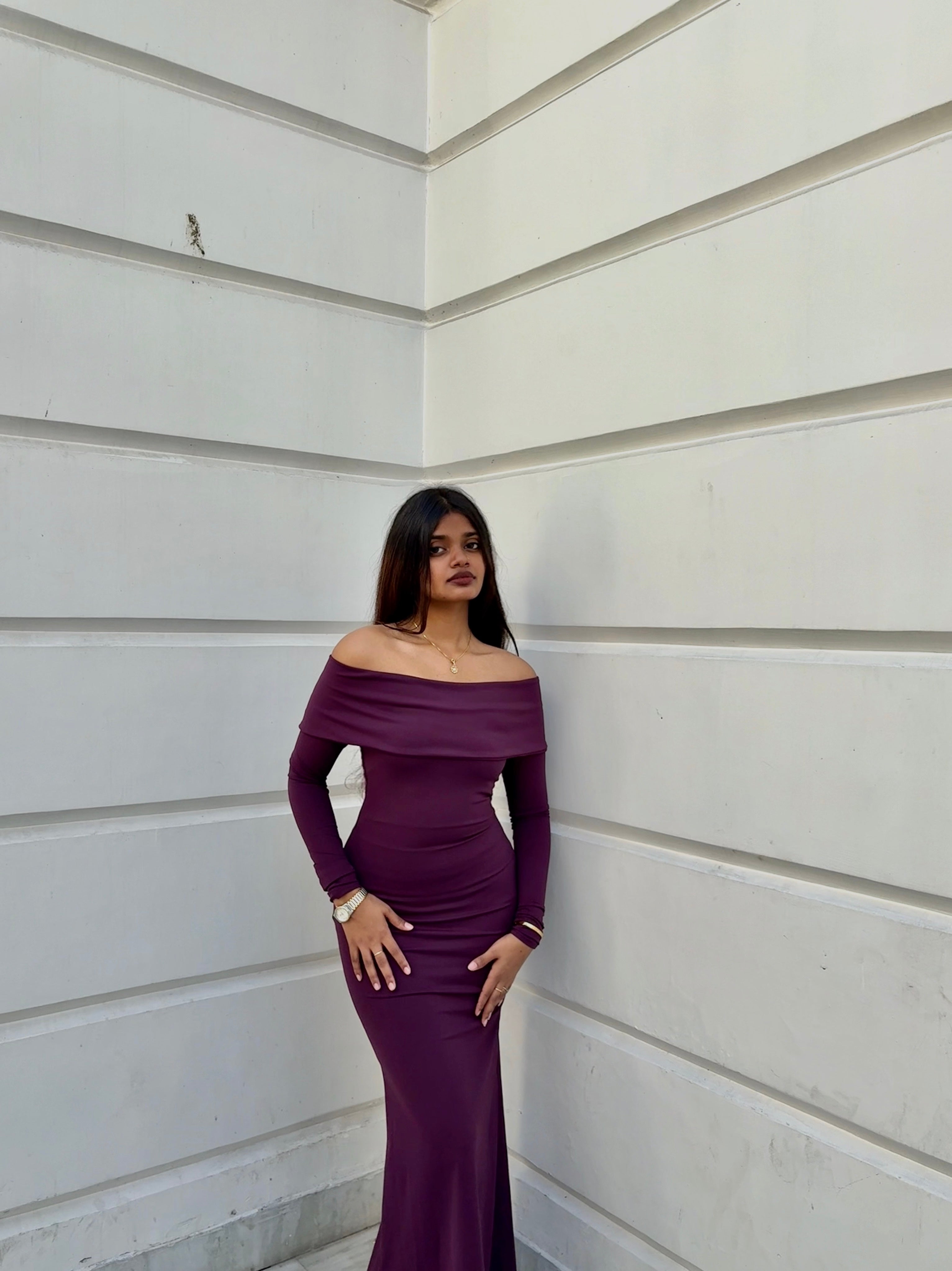 wine bodycon dress Wine V Neck Ruched Bodycon Midi Dress AX Paris